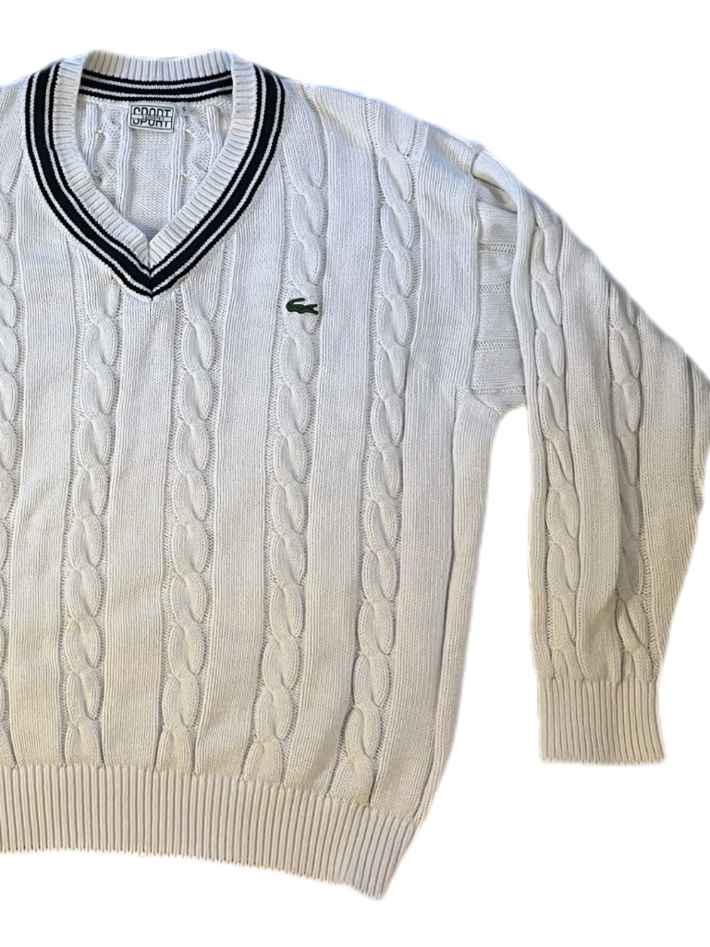 Vtg LaCoste 100% cotton knit sweater